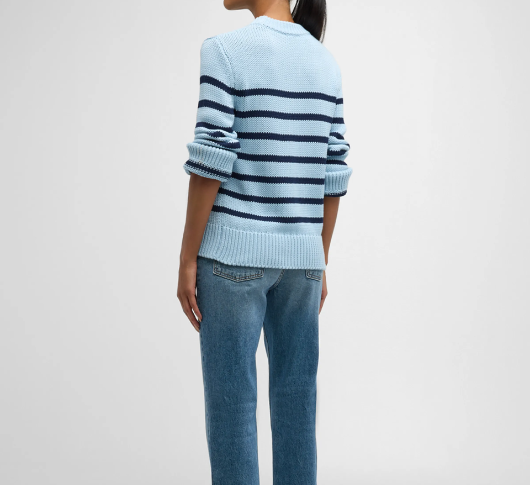 Rails - Alise Striped Cotton Sweater in Sky/Navy