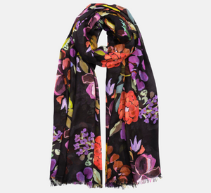 Echo - Happy Floral Wrap in Black