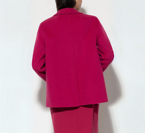 Luisa Cerano -  Doubleface Short Wool Coat in Berry Pink