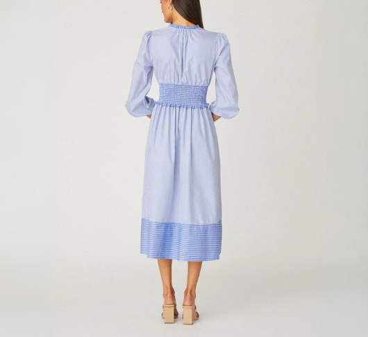 Shoshanna - Eden Stripe Dress in Blue