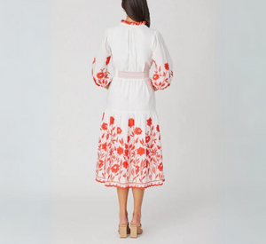 Shoshanna - Santiago Dress in Red/White