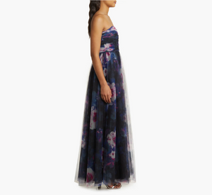 
            
                Load image into Gallery viewer, ML Monique Lhuillier - Nataly Strapless Tulle Gown in Midnight Orchid
            
        