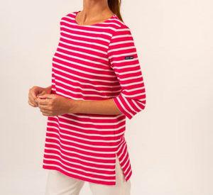 Saint James - UV Protection UPF Top in Pink/Ivory Stripe