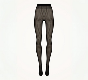 Wolford - Satin Touch Dots Tights in Black/Black