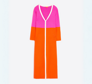 Vilagallo - Serena Bicolor Cardigan in Pink/Orange