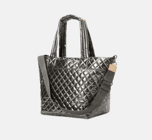 MZ Wallace - Medium Quilted Metro Tote Deluxe in Pewter Metallic