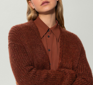 
            
                Load image into Gallery viewer, Luisa Cerano - Long Wool Cardigan in Whiskey
            
        
