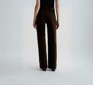 AG Jeans - Kora Wide Leg Fine Wale Corduroy in Rich Umber