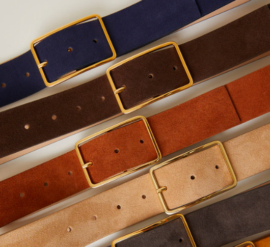 B-Low The Belt - Milla Suede Belt in Chocolate Gold