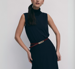 Iris Setlakwe - Sleeveless Turtleneck With Rib Neckline in Black