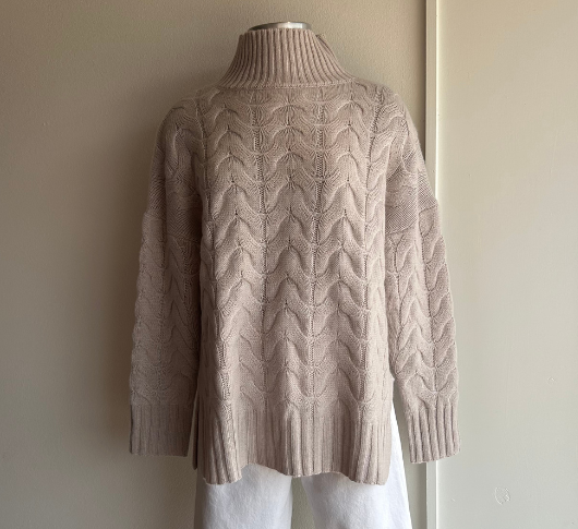 Kinross Cashmere - Luxe Cable Funnel in Dune