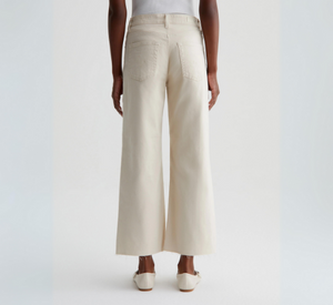 AG Jeans - Saige Wide Leg Raw Hem Crop Jean in Opal Stone