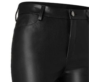 MAC - Aida Kick Veagan Leather Pant in Black