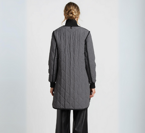 Adroit Atelier - Libby Quilted Full Zip Coat in Grey