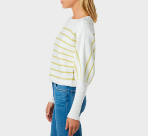 
            
                Load image into Gallery viewer, Joe&amp;#39;s Jeans - Karina Stripe Sweater in White/Lemongrass
            
        
