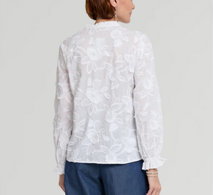 Hinson Wu - Nicola Floral Applique Shirt in Pearl