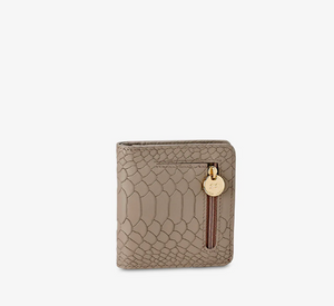 Gigi New York - Mini Foldover Wallet in Stone Embossed Python Leather