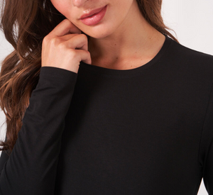 REPEAT Cashmere - Crewneck Top in Black