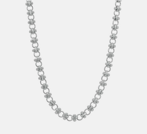 Leeada Jewelry - Chloe + Sign and Circle Chain Necklace in Silver