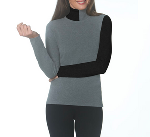 
            
                Load image into Gallery viewer, J&amp;#39;envie - Two Tone Turtleneck in Grey/Black
            
        