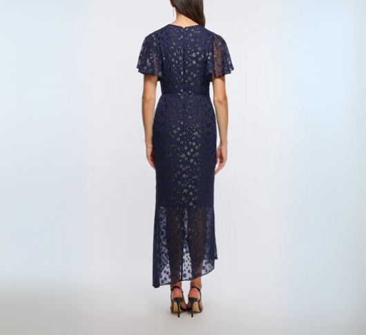 Shoshanna - Gentry Short Sleeve Poka Dot Dress in Navy