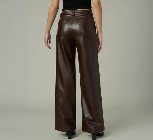 Joe's Jeans -  Mia Vegan Leather Crop Pants in Coffee