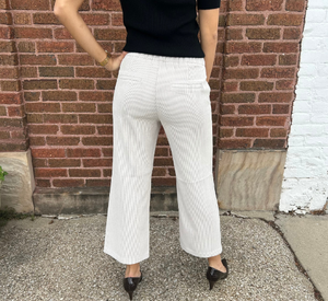 Mac - Chiara Pull on Crop Corduroy Pant in White Sand