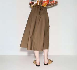 Luisa Cerano - Cargo-style Godet Skirt in Tobacco