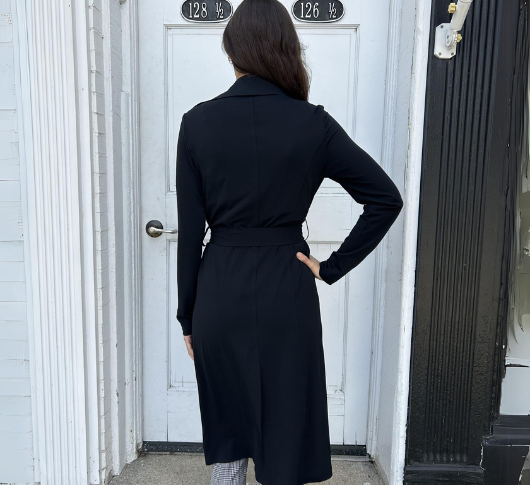 Iris Setlakwe - Matte Jersey Trench Coat in Black