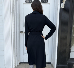 Iris Setlakwe - Matte Jersey Trench Coat in Black