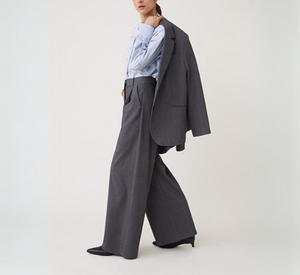 Suncoo - Jonas Full Leg Soft Pleated Trousers in Grey