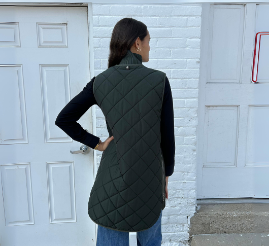 Adroit Atelier - Destiny Quilted Vest in Cilantro