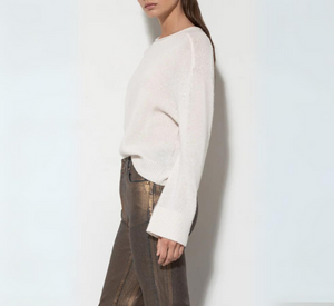 Luisa Cerano - Cashmere Wool Crew Sweater in Eggshell