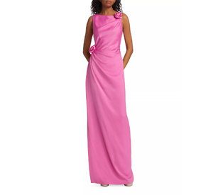 ML Monique Lhuillier - Leela Crepe Maxi Dress in Rose Pink