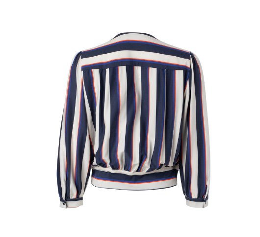 Iris Setlakwe - Stripe Crossed Top With 3/4 Sleeves