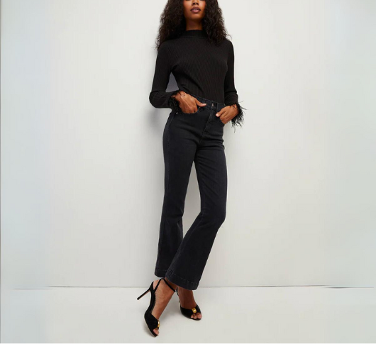 
            
                Load image into Gallery viewer, Veronica Beard - Carson Kick-Flare Jean with Feather Trim
            
        