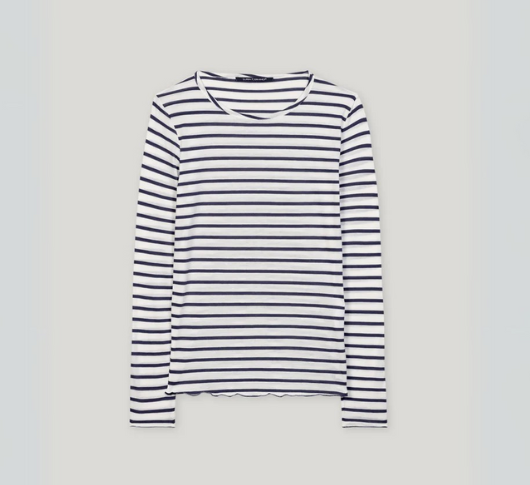 LUISA CERANO - Long sleeve Striped Top in Navy and White