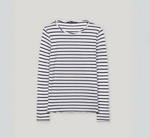 LUISA CERANO - Long sleeve Striped Top in Navy and White