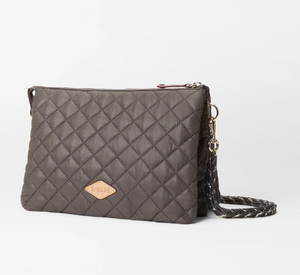 MZ Wallace - Crosby Pippa Large Rectangle Zip Top Quilted Bag in Magnet