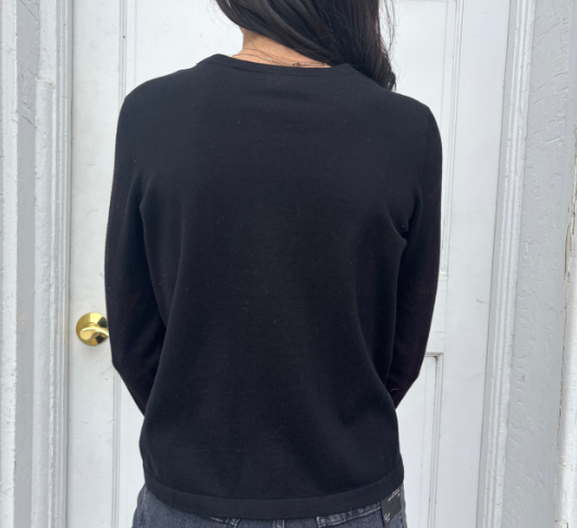 Rails - Cotton-Cashmere Blend Long Sleeve Tee in Black