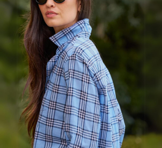 Frank & Eileen - Eileen Casual Cotton Relaxed Button-Up in Blue and Navy Plaid