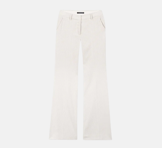 Luisa Cerano - Light Weight Flare Corduroy Pants in Eggshell