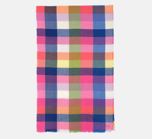 Echo - Sophie Plaid Herringbone Scarf in Pink Multi