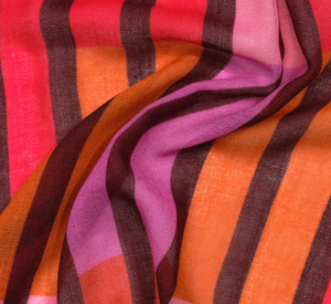 Echo - Color Block Stripe Happy Wrap in Port Pink