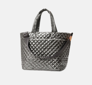 MZ Wallace - Large Metro Tote Deluxe in Pewter Metallic