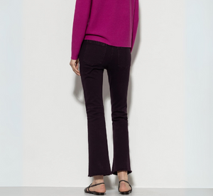 Luisa Cerano - Denim Raw Hem Flare Pant in Purple