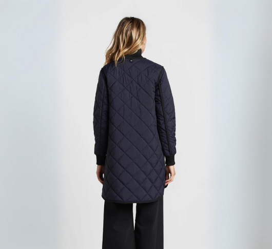 Adroit Atelier - Libby Quilted Full Zip Coat in Navy