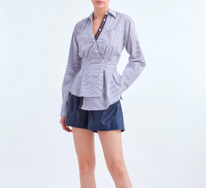 Veronica Beard - Rosamund Shirt in Blue/Offwhite