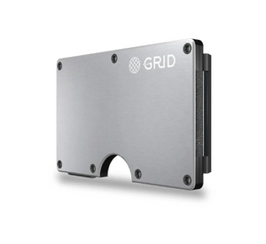 GRID WALLET - Grid Metal Wallet in Silver Aluminum