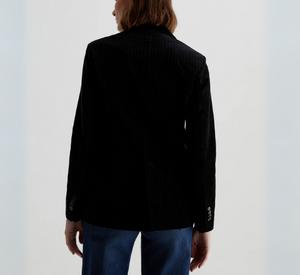 AG JEANS - Velvet Fitted Rue Blazer in Black and White